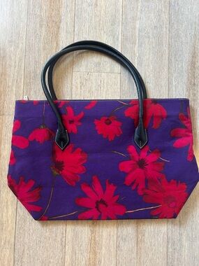 Maxx Floral Leather Handle Tote Bag Large - gently used